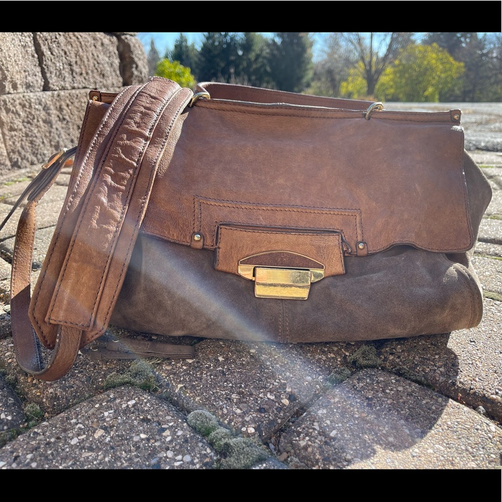 Kooba suede leather shoulder bag